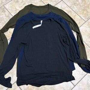 lululemon athletica Black, Blue, and Green Long Sleeve Tops